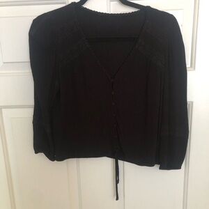 Women's Black Button-Up Top